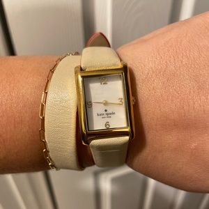 Double Wrap Gold Kate Spade Watch - Champagne and Pink